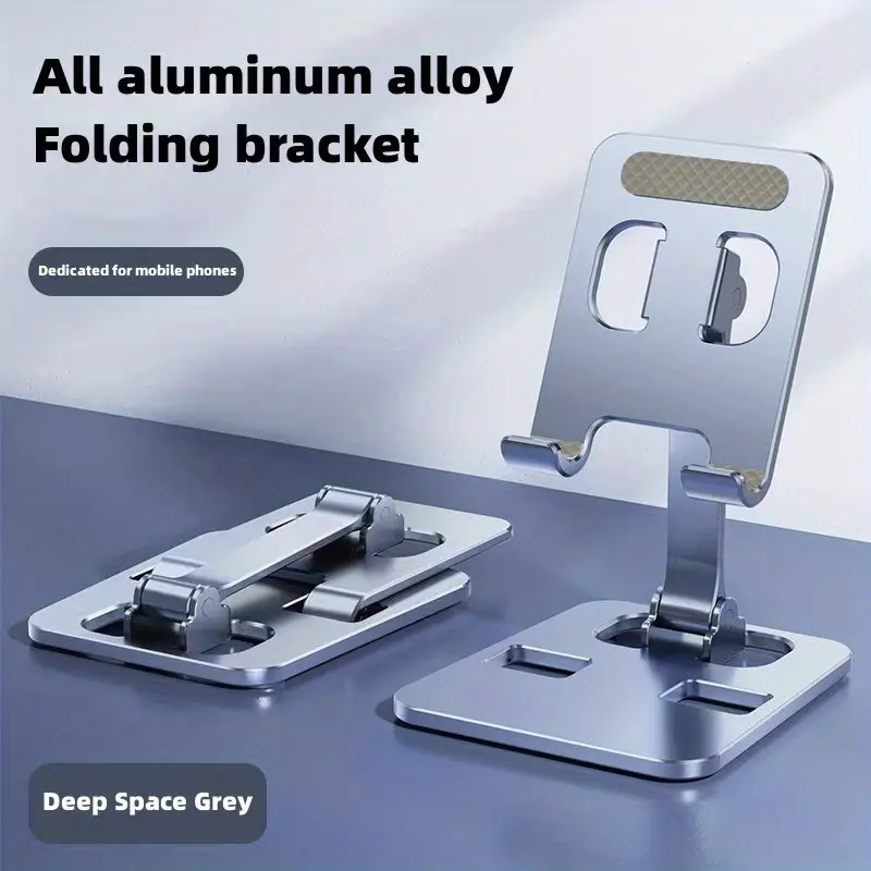 All Metal Foldable Lifting Mobile Phone Holder Lazy Desktop Holder Mobile Phone Tablet Universal Holder Multi Angle Adjustable Mobile Phone Holder Children's Online Class Mobile Phone Holder Base Compact And Portable 6