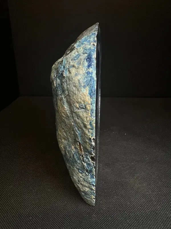 Polished Dyed Blue Agate Geode From Brazil- Crystal Home Décor Statement piece 2