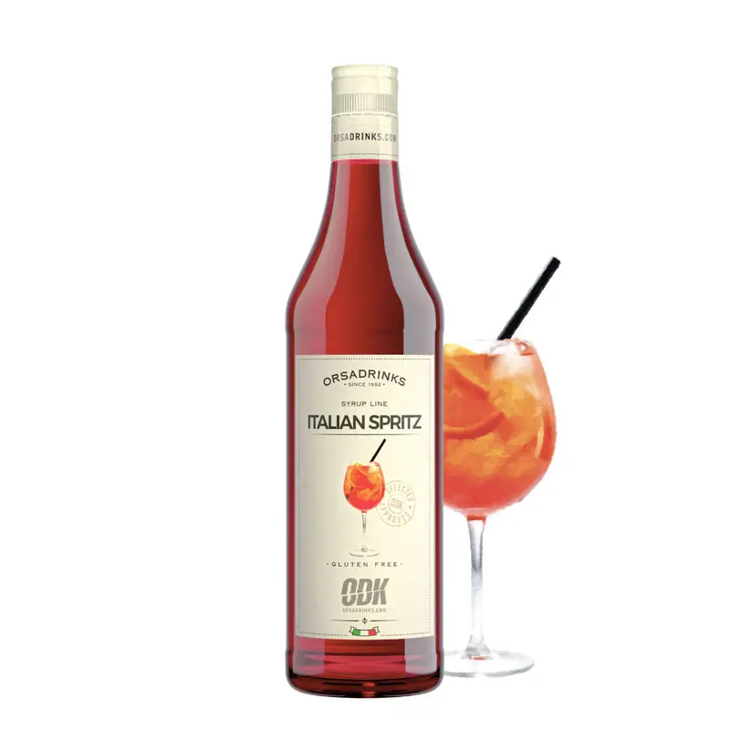 ODK Italian Spritz Syrup - for use in Drinks, Desserts and Cocktails | 750ml Bottle - Non-Alcoholic   - for Sweet Beverages 0
