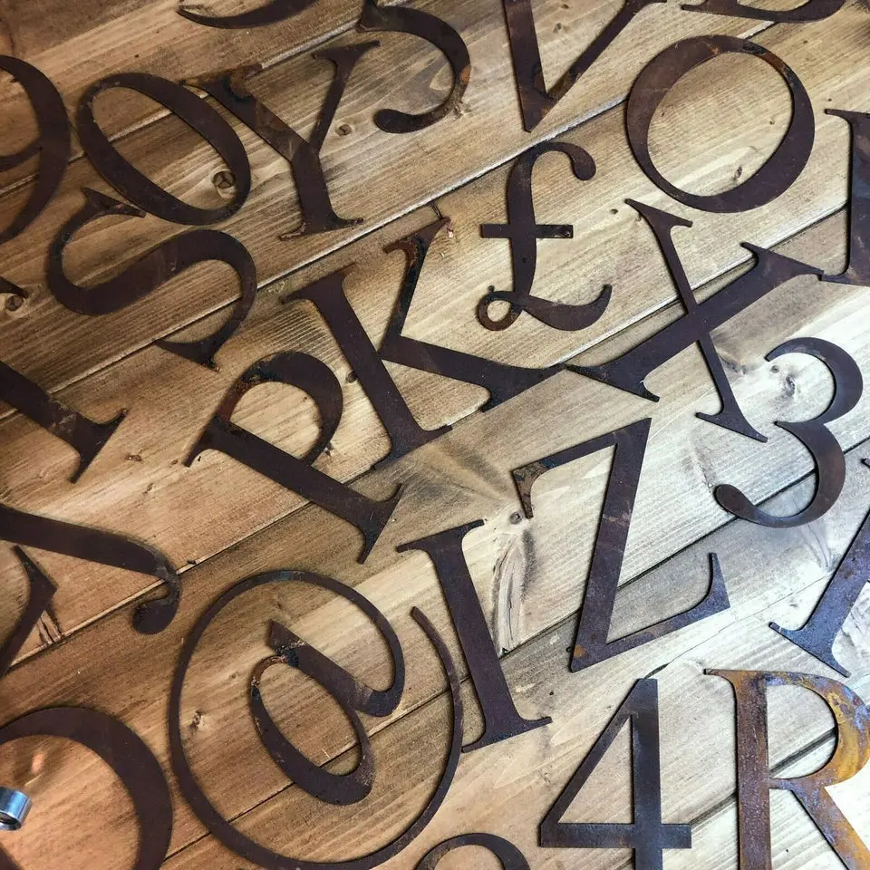 5" Classic Font Rusty Metal Alphabet Letters A-Z 0-9 Decor Signs Home Garden Decorations