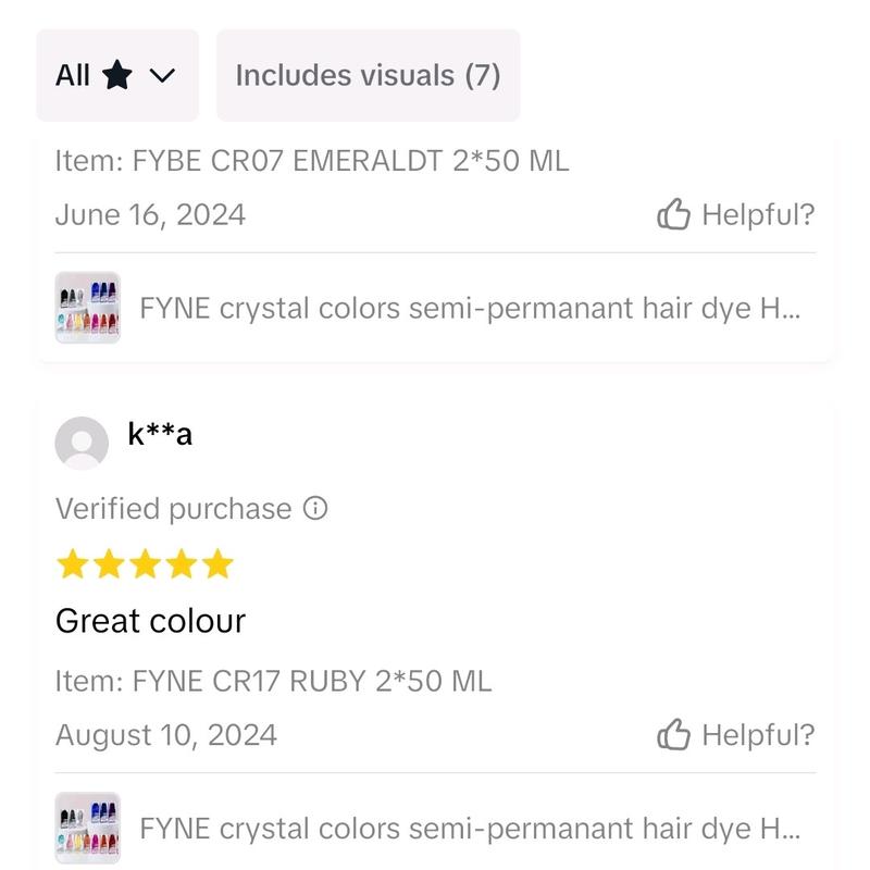FYNE crystal colors semi-permanant hair dye Haircare no amonia no peroxide 2*50 ml neon yellow 2