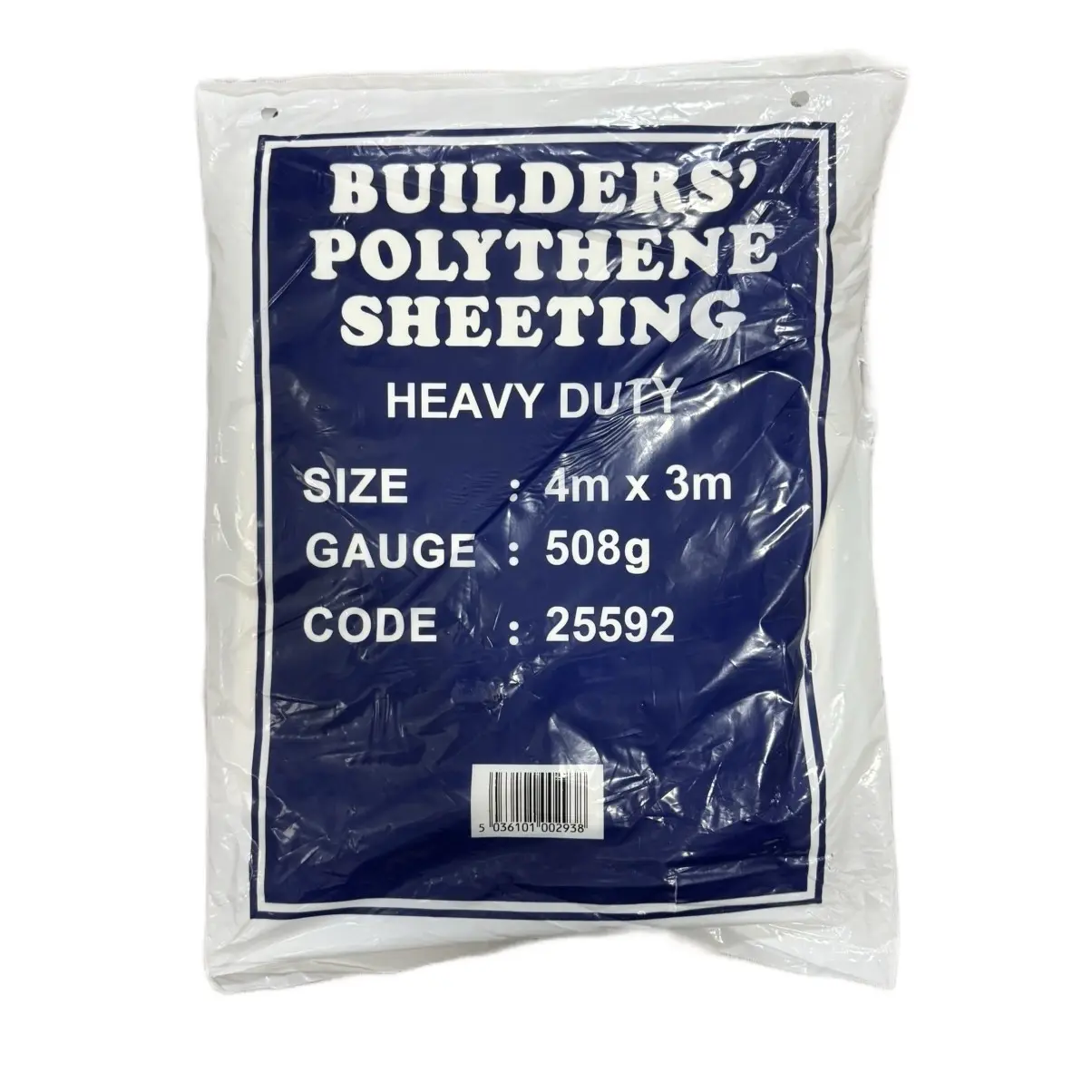 Builders Polythene Sheeting - Heavy Duty (4m x 3m, Gauge: 508g)