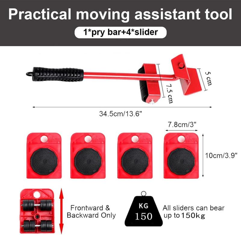 Product Introduction of Easy Moving Removal Heavy Furniture Shifter Lifter Slider Mover Wheels Move Kit Wheel Moving Removal 5Pcs 3