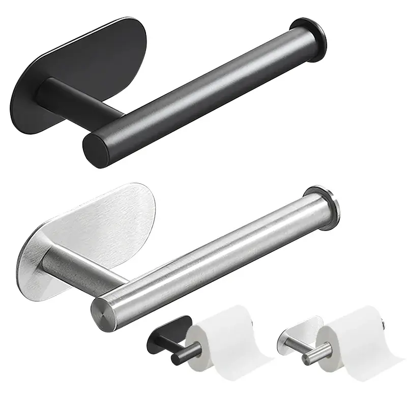 UK Local Self-Adhesive Toilet Paper Holder – No-Drill, Rustproof Stainless Steel