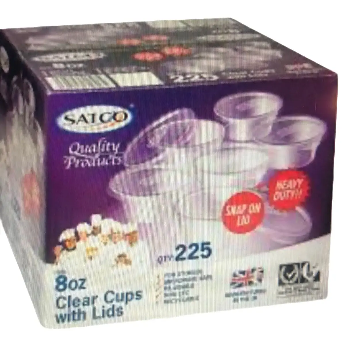 8oz Round Microwave Plastic Containers &Lids 225 High Quality Heavy Duty.