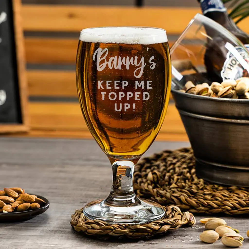 Aztex Personalised Stemmed Beer Glass With Message