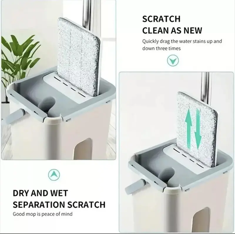 360 Multi-Functional Wash & Dry Mop and Bucket Set 360°Flat Squeeze Floor Mop+10Pads 4