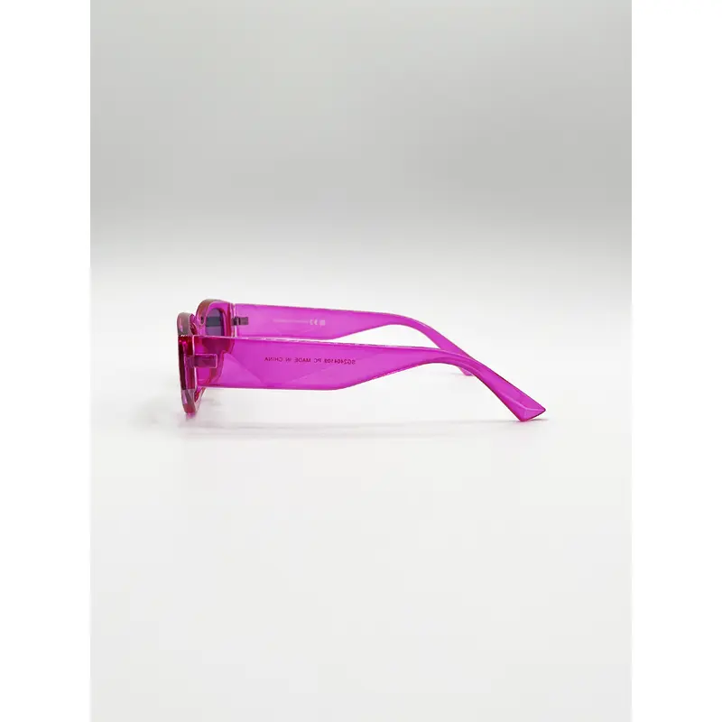 Angular Sunglasses in Translucent Hot Pink 3