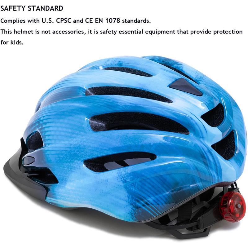 Kids Bike Helmet, Bike Helmets for Kids with Light and Visor for Boys Girls Bike Helmet Kids Cycle Helmet Kids Childrens Bike Helmet Bicycle Cycling Helmet Kids (50-57CM) 1