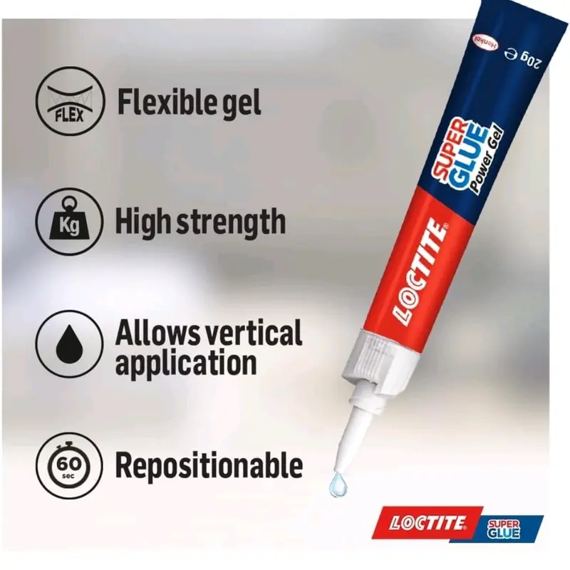 Loctite Super Glue Power Gel 20g - Clear Adhesive for Precise Repairs 3