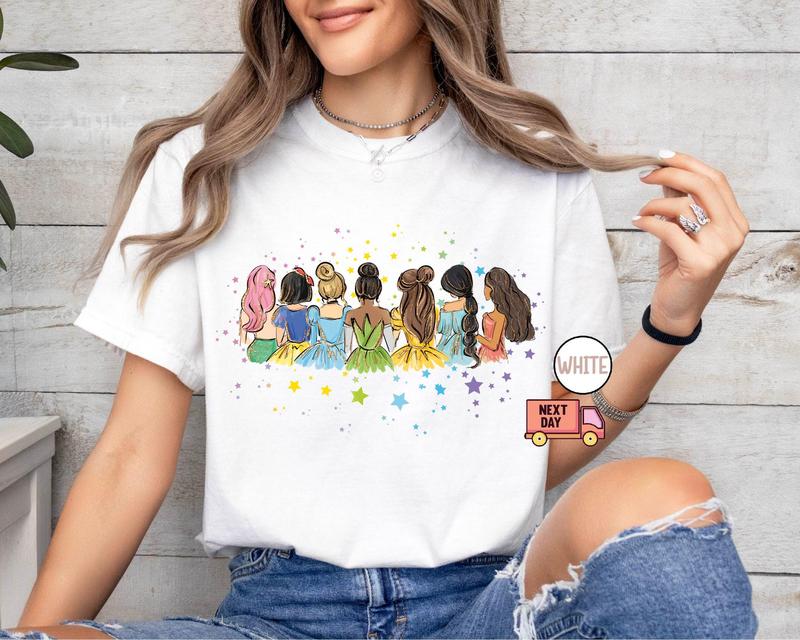 Comfort Colors Retro Dney Princess T-shirt, Watercolor Ariel Shirt, Dney Trip Shirt, Dney Princess T-shirt, Dneyworld Gift 1