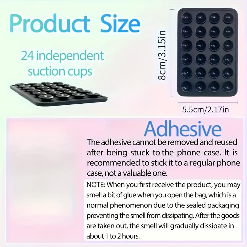2Pcs 24-Independent-Suction-Cups Silicone Multi-Color Phone Stand with Adhesive Backing for All Smartphones 5