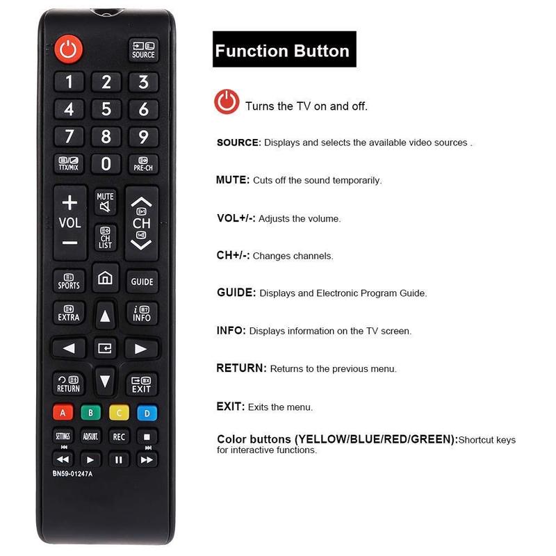 BN59-01247A Remote Control compatible samsung bn59-01247a remote control Adapted to samsung remote controls for smart tv BN59-01175N AA59-00786A AA59-00602A UE55KU6500U UA78KS9500W UA88KS9800 1