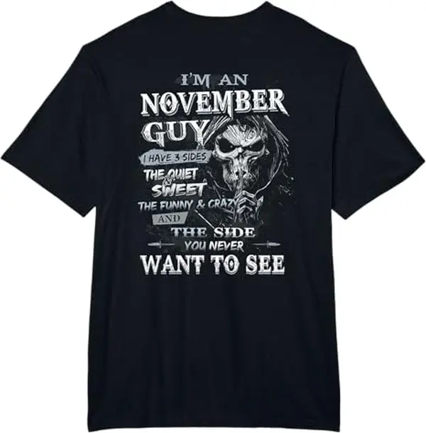 Custom Month November Skull GenX T-shirt, Vintage 90s Generation X Shirt, 1965-1980 Shirts