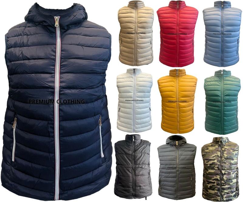 Mens EX STORE Sleeveless GILETS Body Warmer Puffer Quilted Padded Bomber Jackets 0