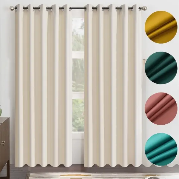 SAFFA LONDON Premium Insulated Heavy Thermal Blackout Curtains – Ultra-Durable, Energy-Saving Drapes with Stylish Eyelet Tops & Tie Backs for Living Room, Bedroom, Guest Room & Kids’ Room