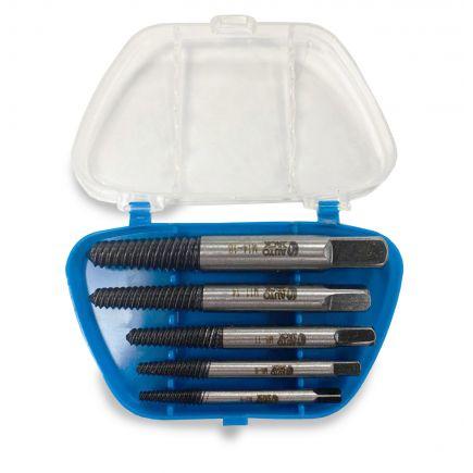 Autojack 5 Piece PCE Damaged Screw Bolt Extractor Set - Screw Extractor Drill Bit Set - Stripped Screw Stud Bolt Remover Tool 1