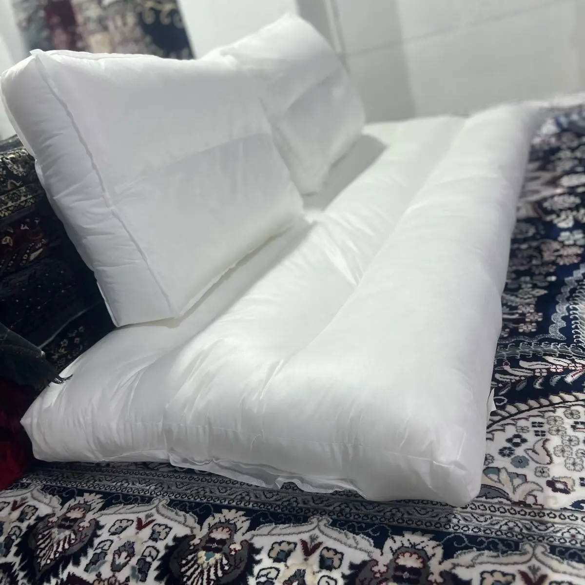 Fibre mattress with 2 pillows high quality fibre