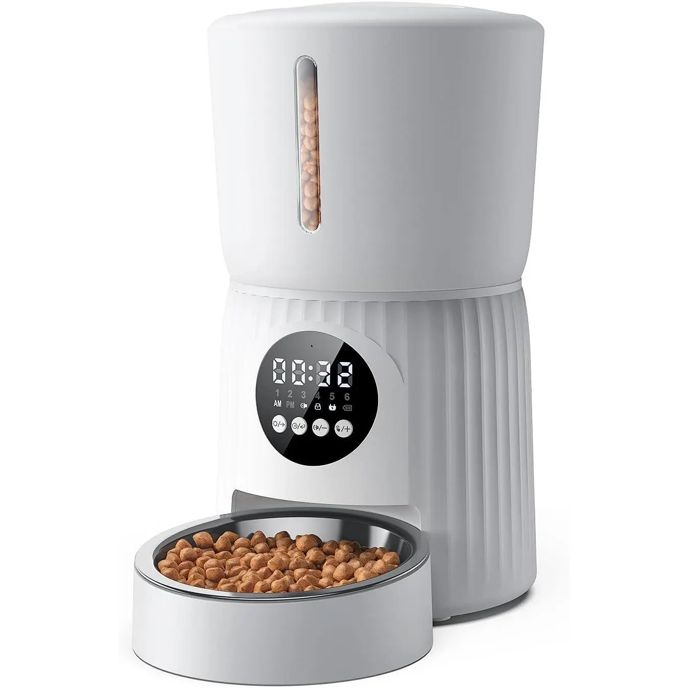 Faroro Automatic Cat Feeder, 4L Cat Feeder with Timer up to 6 Meals Per Day, Portion Control, Suitable for Small and Medium Pets
