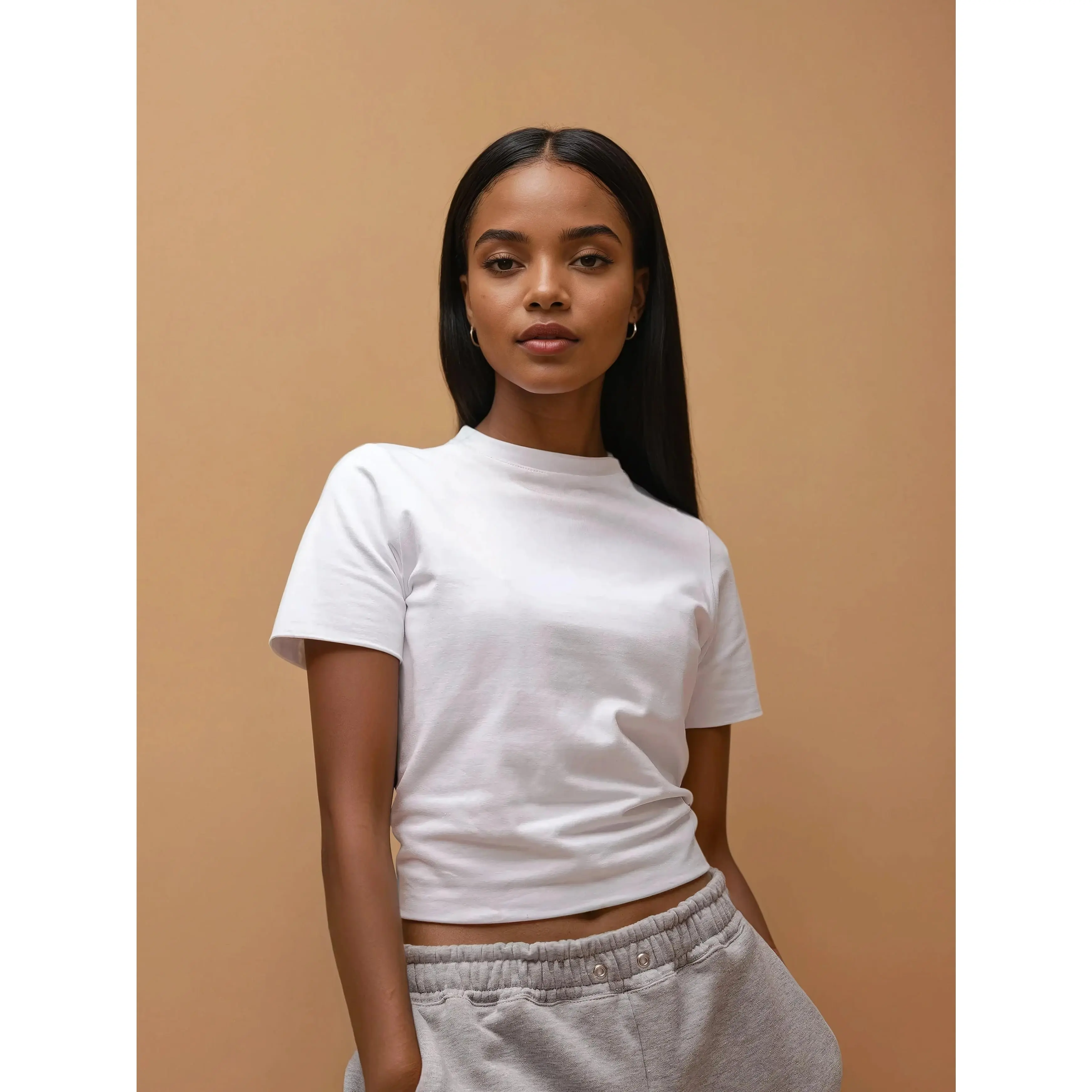 ALEX Slim Fit Short Sleeve T-Shirt Tee (White, Extra Petite)