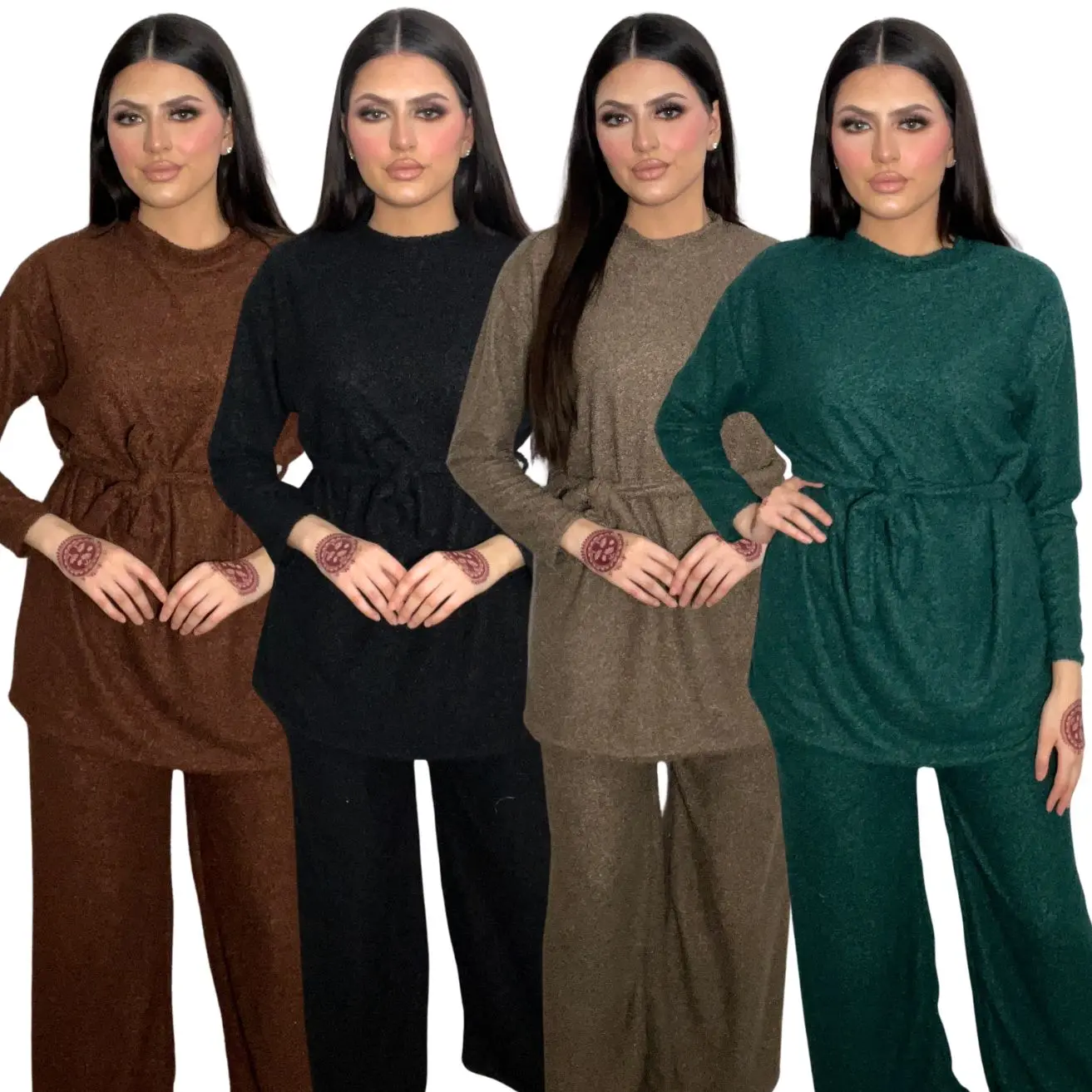 Ladies Teddy Fleece Coord Set Dress Style Top and Trousers Thick Womens Set UK8-16