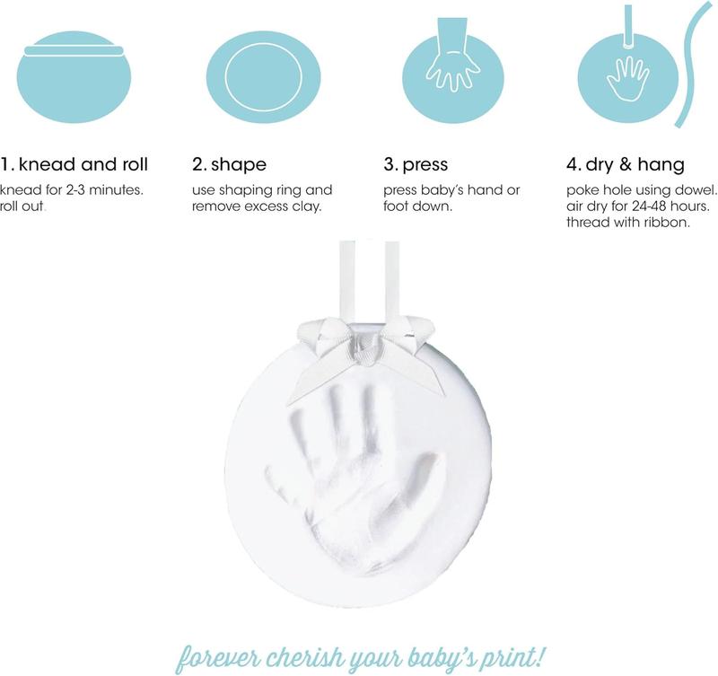 Babyprints Baby Handprint or Footprint No Bake Keepsake Ornament, Excellent Mothers Day, Christening or Baptism Gift, Gift For New Mum, 50020 1