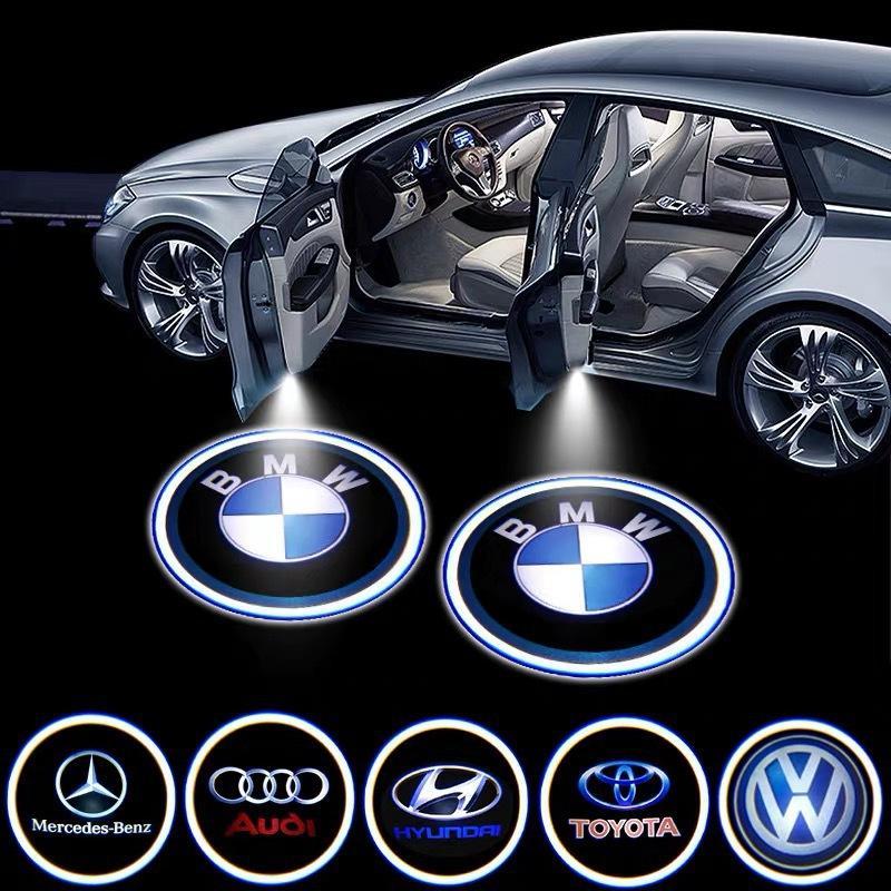 2PCS Wireless Led Car Door Welcome Laser Projector Logo Ghost Shadow Night Light Courtesy Lamp kit for All Car 0