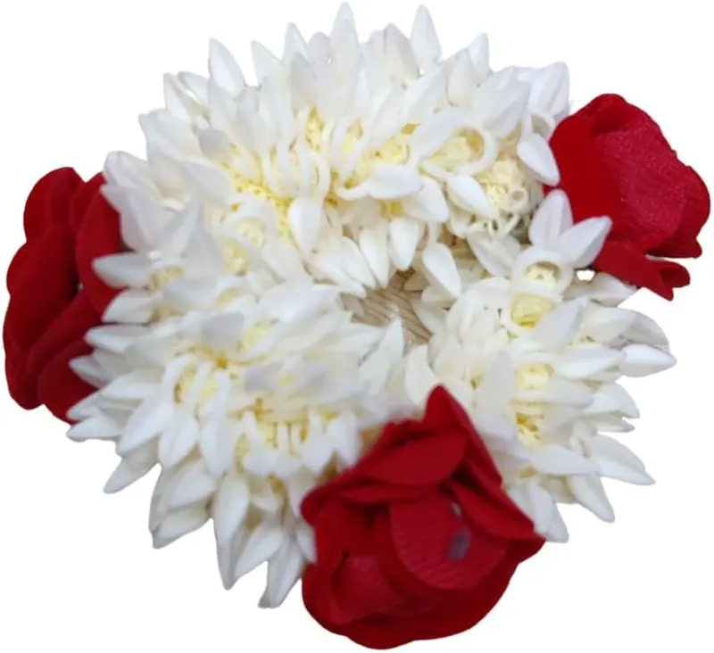 Wedding Gajra, Scrunchie Gajra Bracelet, Hand Gajra, Indian Wedding Floral Jewelry Gajra, Mogra Gajra, Elastic Gajra for Hair 2