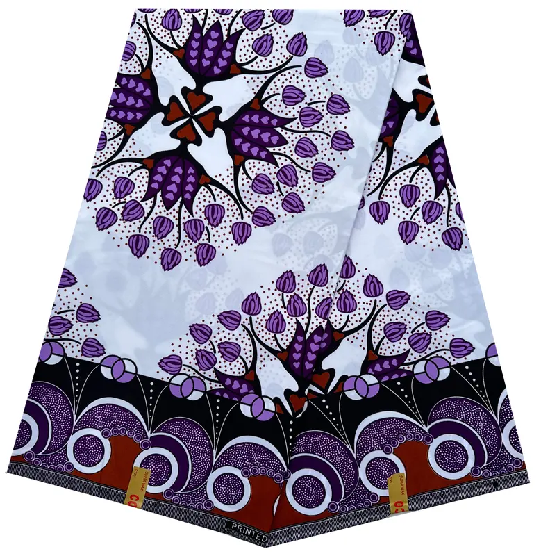 African Wax Print Polycotton Fabric, 6 Yards, for Dressmaking, Quilts, Skirt, Apparel, Sewing, Crafting Material, 45" Inch Wide, 6 Yards Piece (5.4m Long x 1.2m Wide) 0