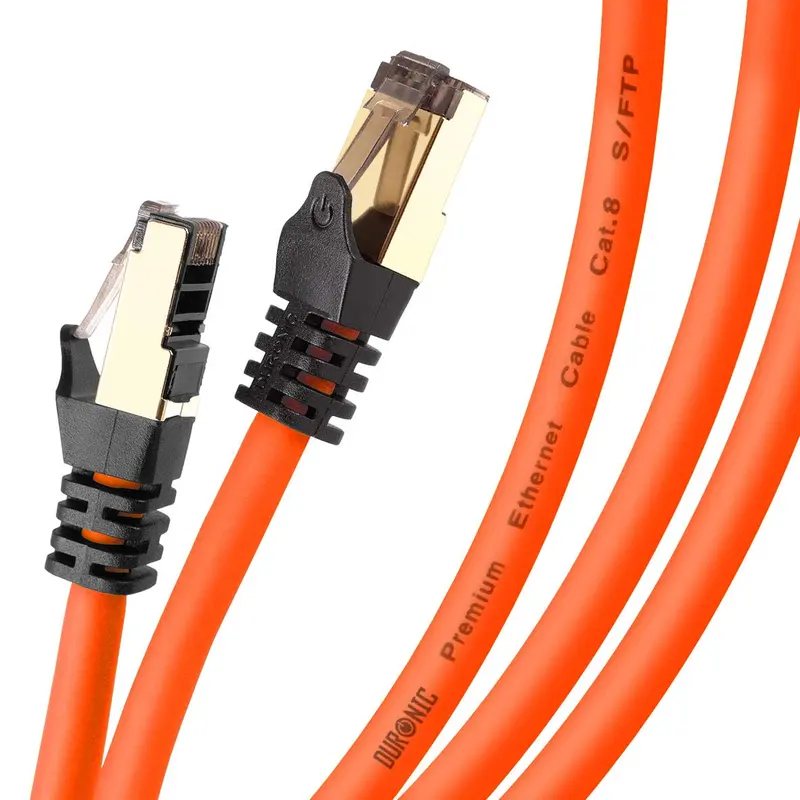 Duronic Ethernet Cable 3M High Speed CAT 8 Patch Network Shielded Lead 2GHz / 2000MHz / 40 Gigabit, CAT8 SFTP Wire, Snagless RJ45 Super-Fast Data - Purple 8