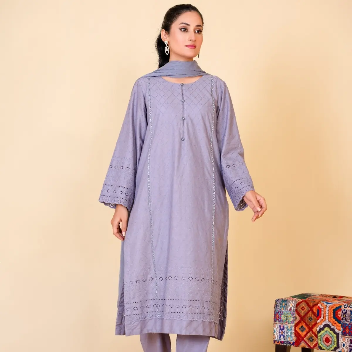 Olena Collection By Momina Designer | MD-900-05 |- 3 Piece Lawn Embroidered Kameez With Trouser