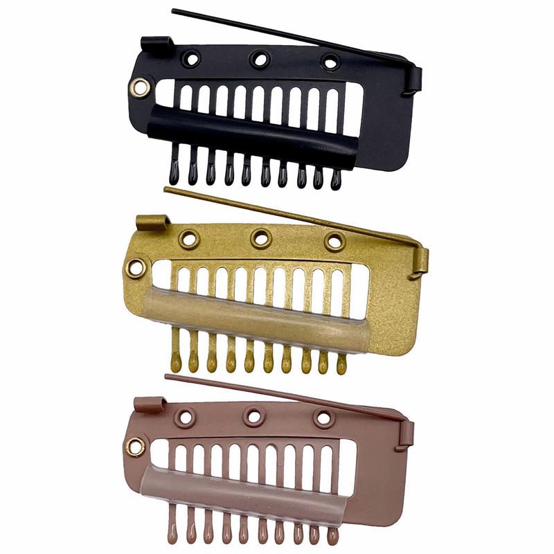 6 Pcs Chunni Clips Set with Safety Pin, Black/Brown/Golden/Multi-color 2