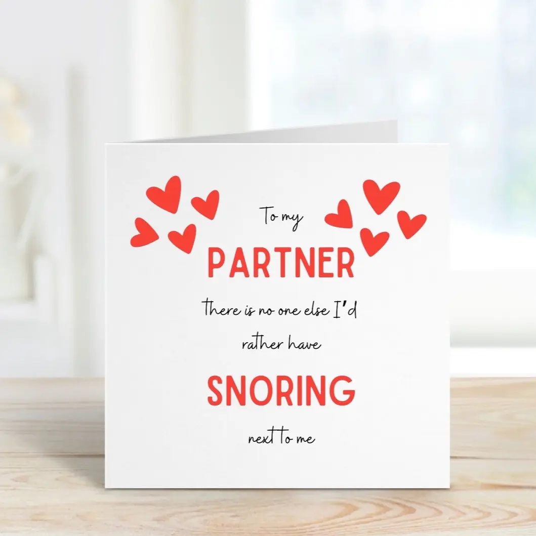 Snoring Valentines Day Card | Love | Greeting Card | Gift | Partner | Present | Cute | Girlfriend | Boyfriend