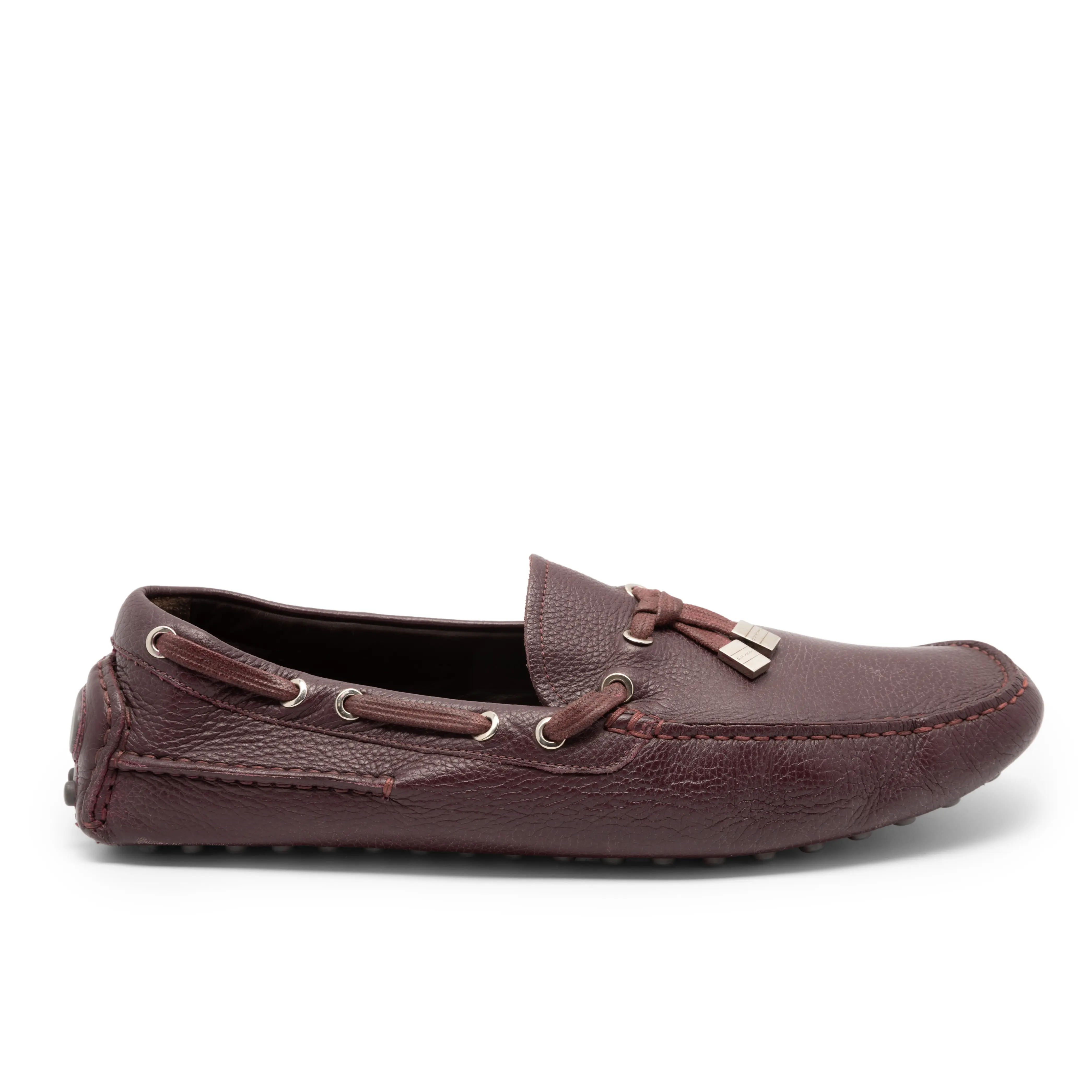 Preowned Christian Dior 45 IT Burgundy Leather Loafer Calfskin Excellent condition
