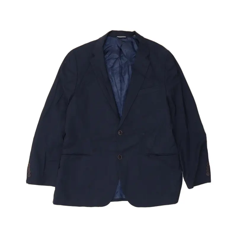 Pre-Owned Vintage NAUTICA Mens 2 Button Blazer Jacket UK 46 3XL Navy Blue Polyester 1