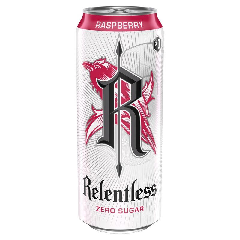 Relentless Energy Drink Raspberry Zero 500ml 12 Pack £1 1
