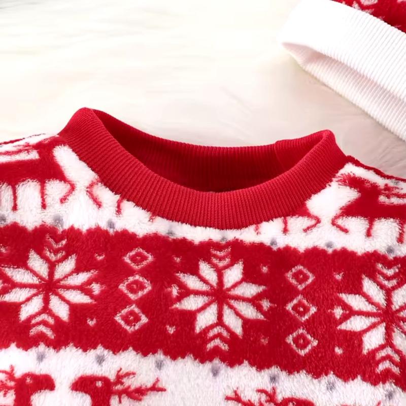 Christmas Print 3 Pcs Sleepwear, Warm Soft Comfortable Pajamas for kids, Best Christmas Gift 7