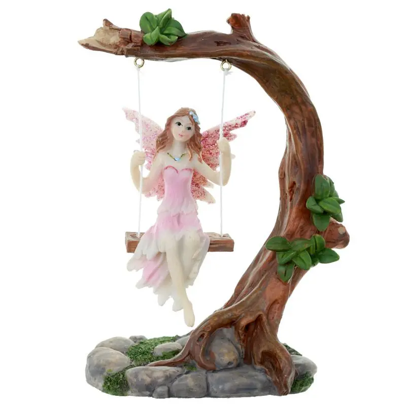 Flower Fairy On A Swing Colourful Decorative Glitter Ornament Gift Boxed 14cm Home Decor Any Room