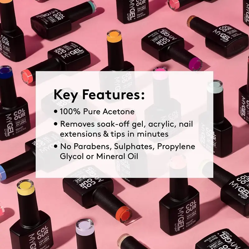 100% Pure Acetone Gel Nail Polish Remover for UV/LED, Gel Soak Off, Removes All Types of Nail Polish, Gel Polish, Acrylic, Gels, Nail Tip & Glue 6