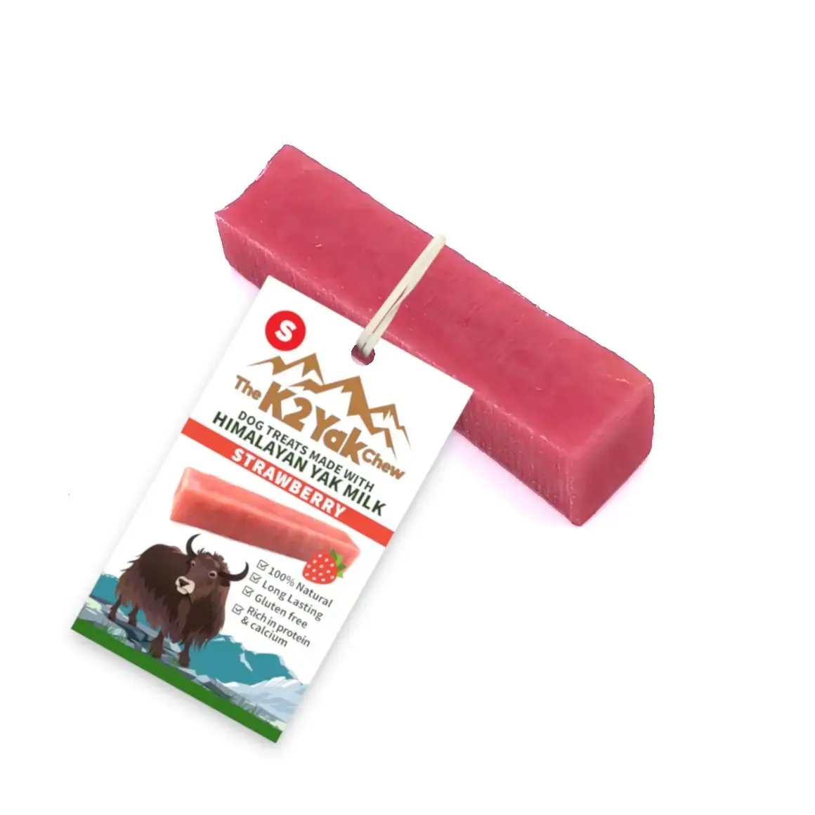 K2 Yak Chews 100% Natural Dog Treats Strawberry Small - Perfect for Small Breed Dogs