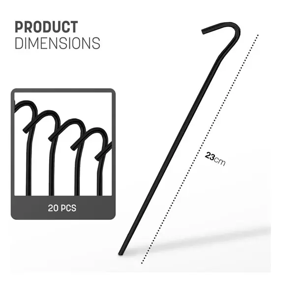 KEPLIN Steel Alloy Tent Pegs Galvanised Rust Free Heavy Duty Ground Metal Pegs 2