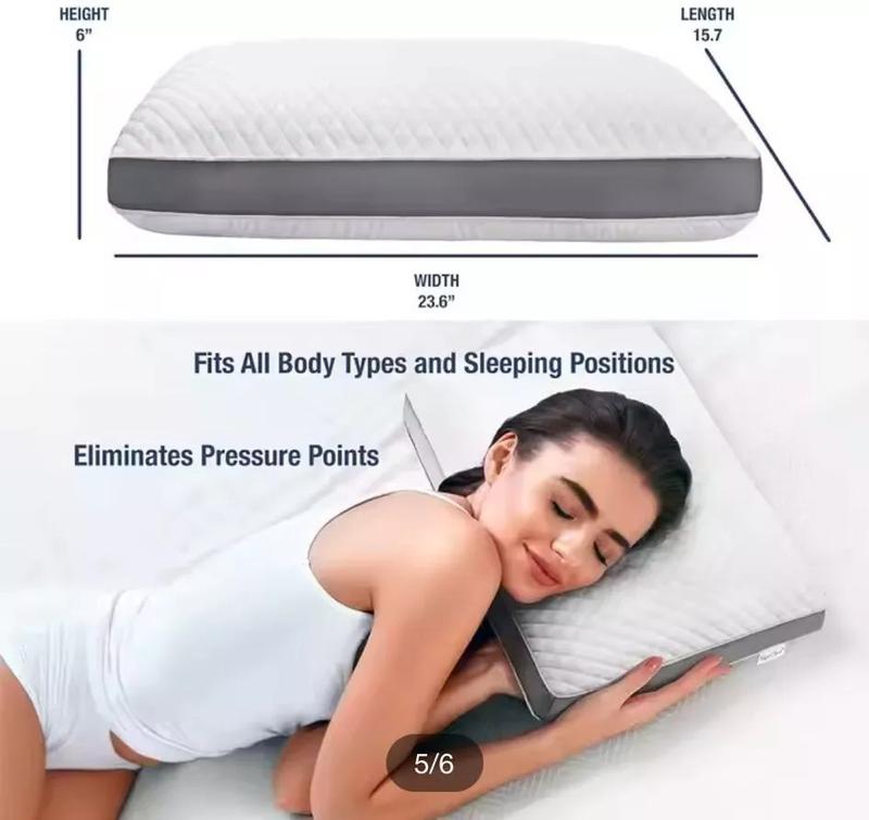 Airflow Pillows Memory Foam Pillow for Side, Stomach and Back Sleepers -  Relaxing Bed Pillow for Neck Pain ,Ultimate Comfort Hypoallergenic and Perfect for Restful Nights Dreamy Night Pillow With Airflow Tech Pack Of 1 Pack OF 2 2