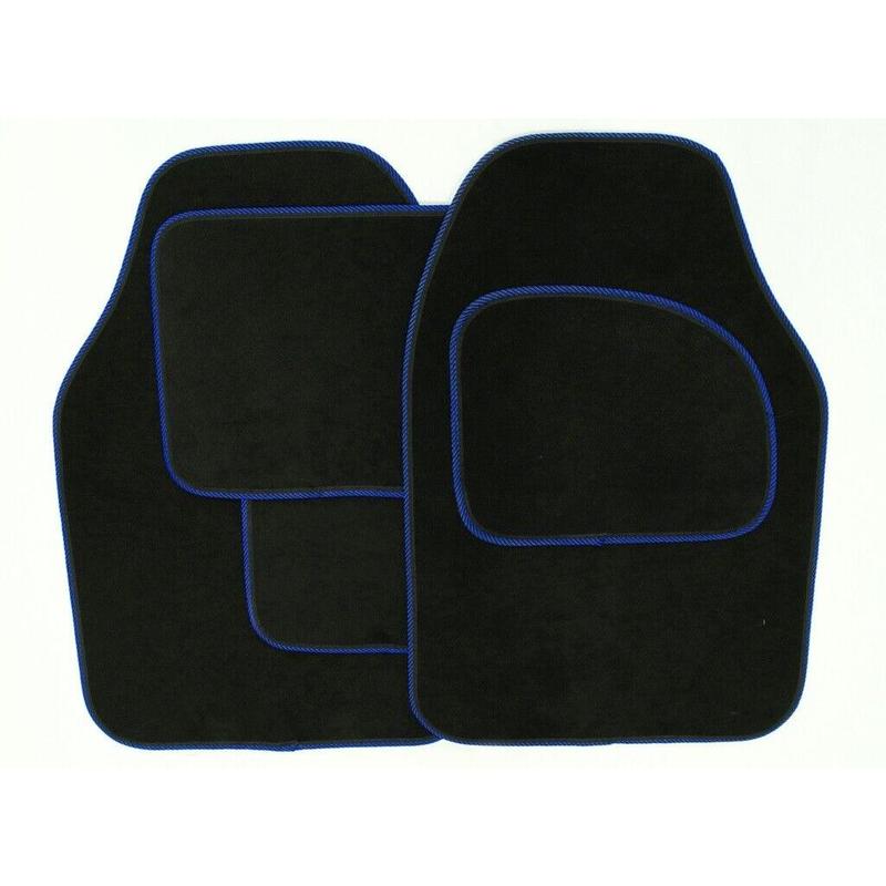 4PCS HEAVY DUTY UNIVERSAL BLACK CARPET & RUBBER MAT SET NON SLIP MATS 3