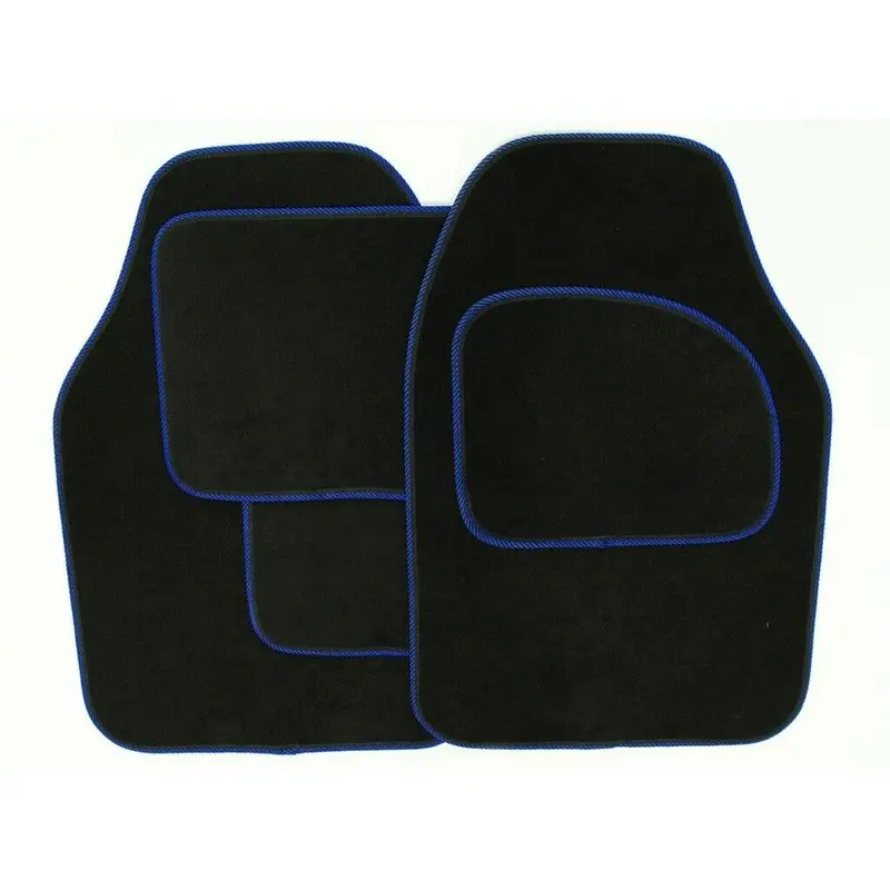 4PCS HEAVY DUTY UNIVERSAL BLACK CARPET & RUBBER MAT SET NON SLIP MATS 3