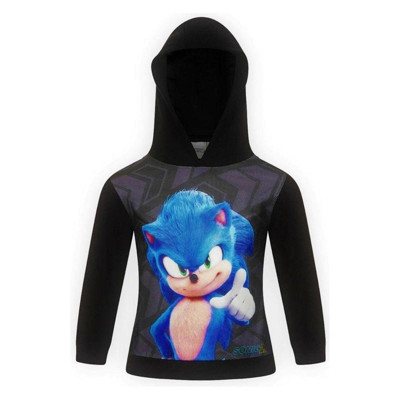 Official Sonic The Hedgehog Hooded Top Gaming Birthday Gift Kids Top Boys 2