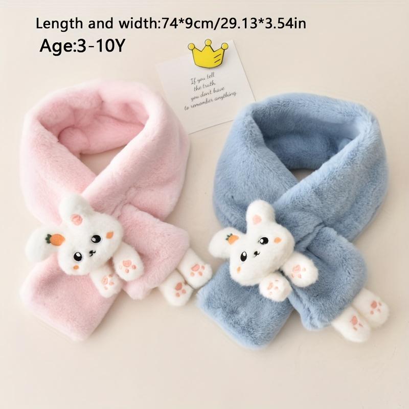 bunny scarf kids - Cartoon Bunny Kids Scarf - Thickened Acrylic Knit, Breathable, Cute - Autumn/Winter - Girls 2-10 Years - Fashionable & Warm - Cuddle Up in Bunny Love 4