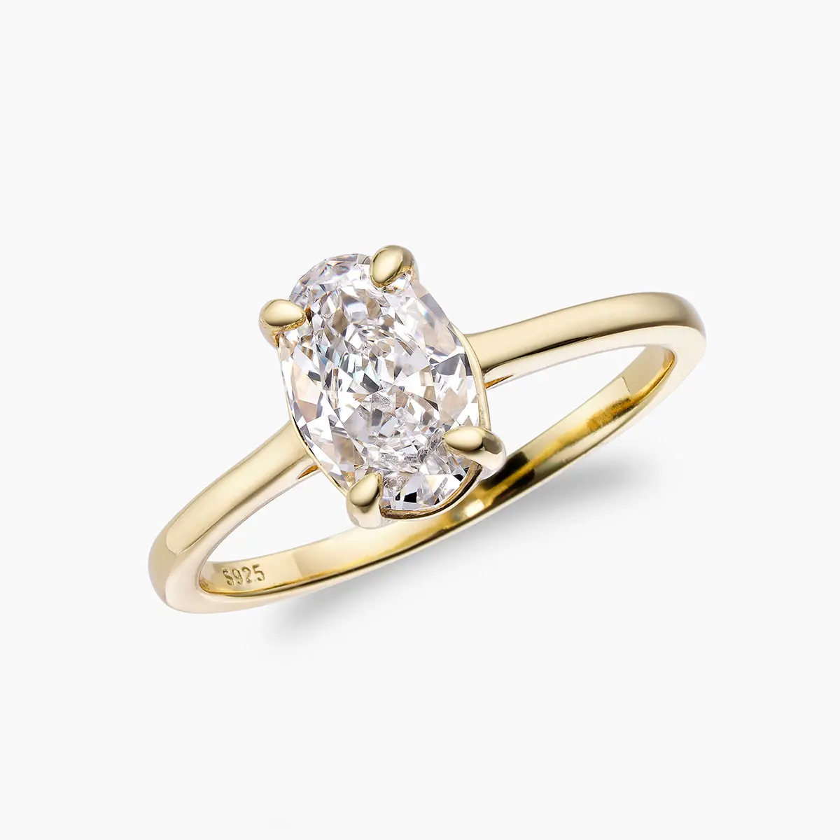 OBJKTS Jewelry Oval Solitaire Ring- Elegant Women's Jewelry