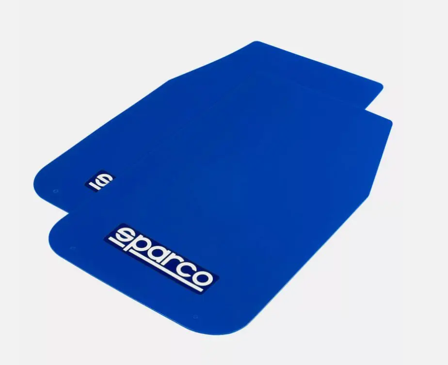 4 x Blue Sparco Logo Rally Style Car Exterior Styling Mudflaps - Universal Fit