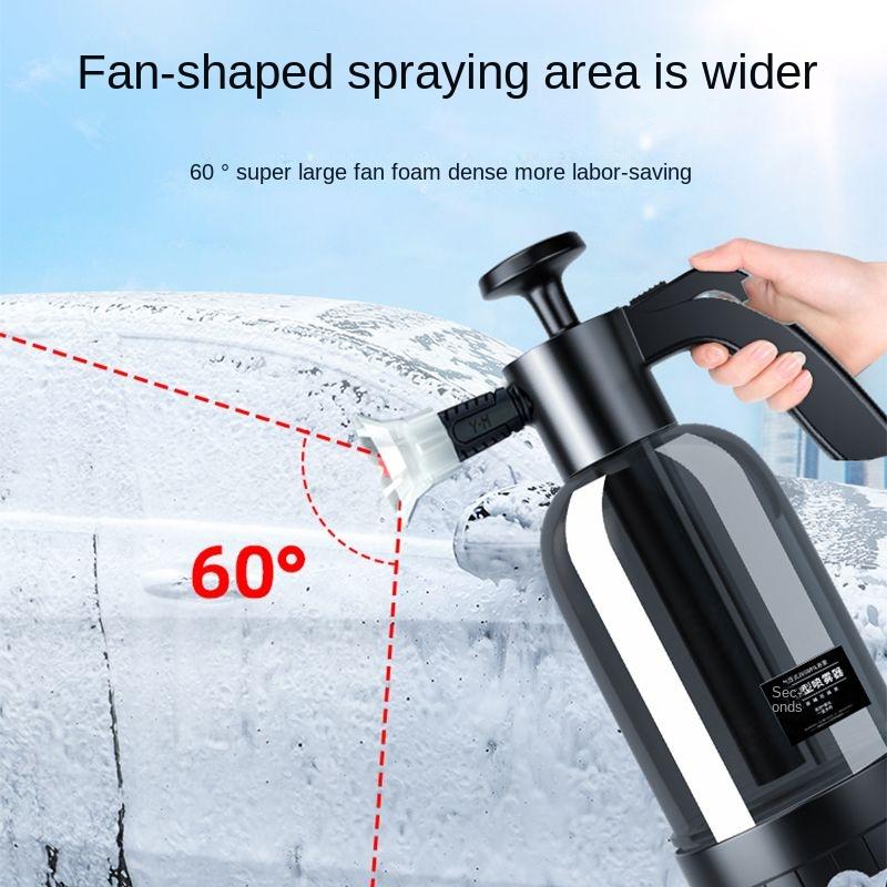 2L Hand Pump Foam Sprayer with 3 Types of Nozzle Hand Pneumatic Foam Cannon Snow Foam Car Wash Spray Bottle Car Window Cleaning 7