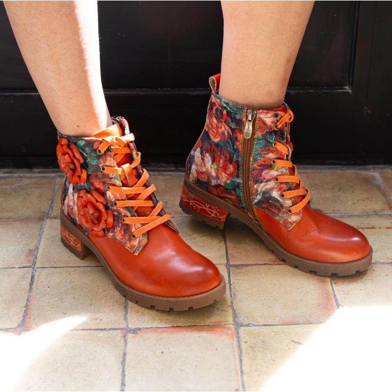 Laura Vita | Cocrailo 47 Ankle Boot | Orange 5